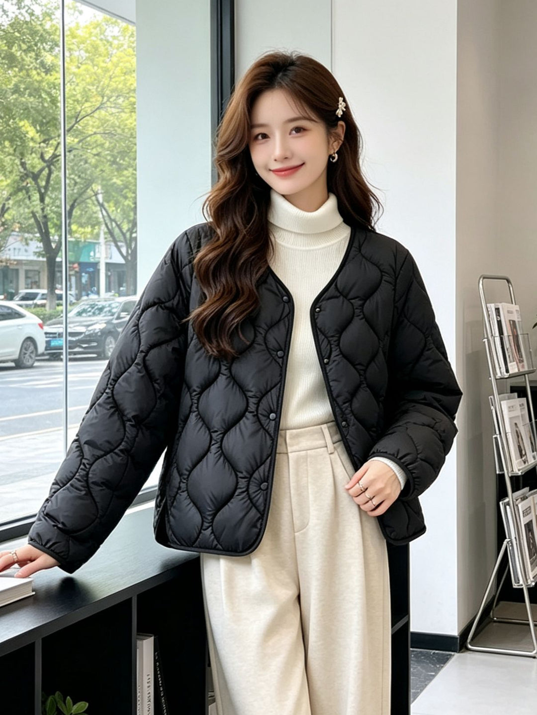 Damen Modische und kuschelige Steppjacke Shop Nory
