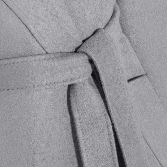 Damen Bodenlanger Offener Wollmix‑Mantel mit entspanntem Revers und fließendem Fall Shop Nory