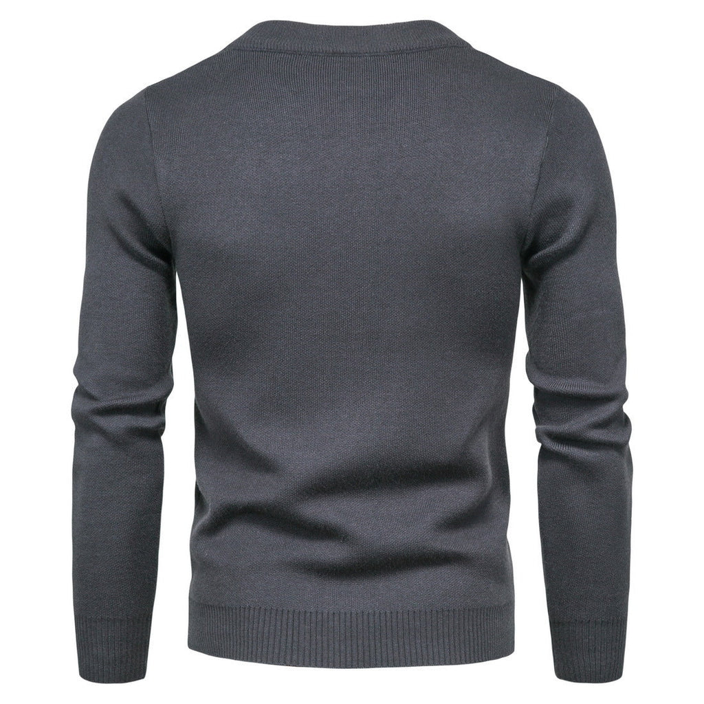 Herren stylische Strickjacke mit modernem Zipper und hohem Kragen