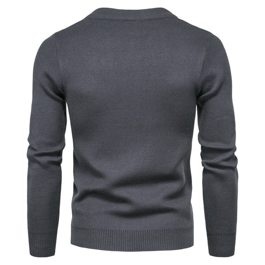 Herren stylische Strickjacke mit modernem Zipper und hohem Kragen