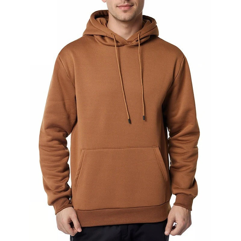 Herren nan minimalistischer Kapuzenpullover mit weichem Fleece-Innenfutter und Kängurutasche Shop Nory