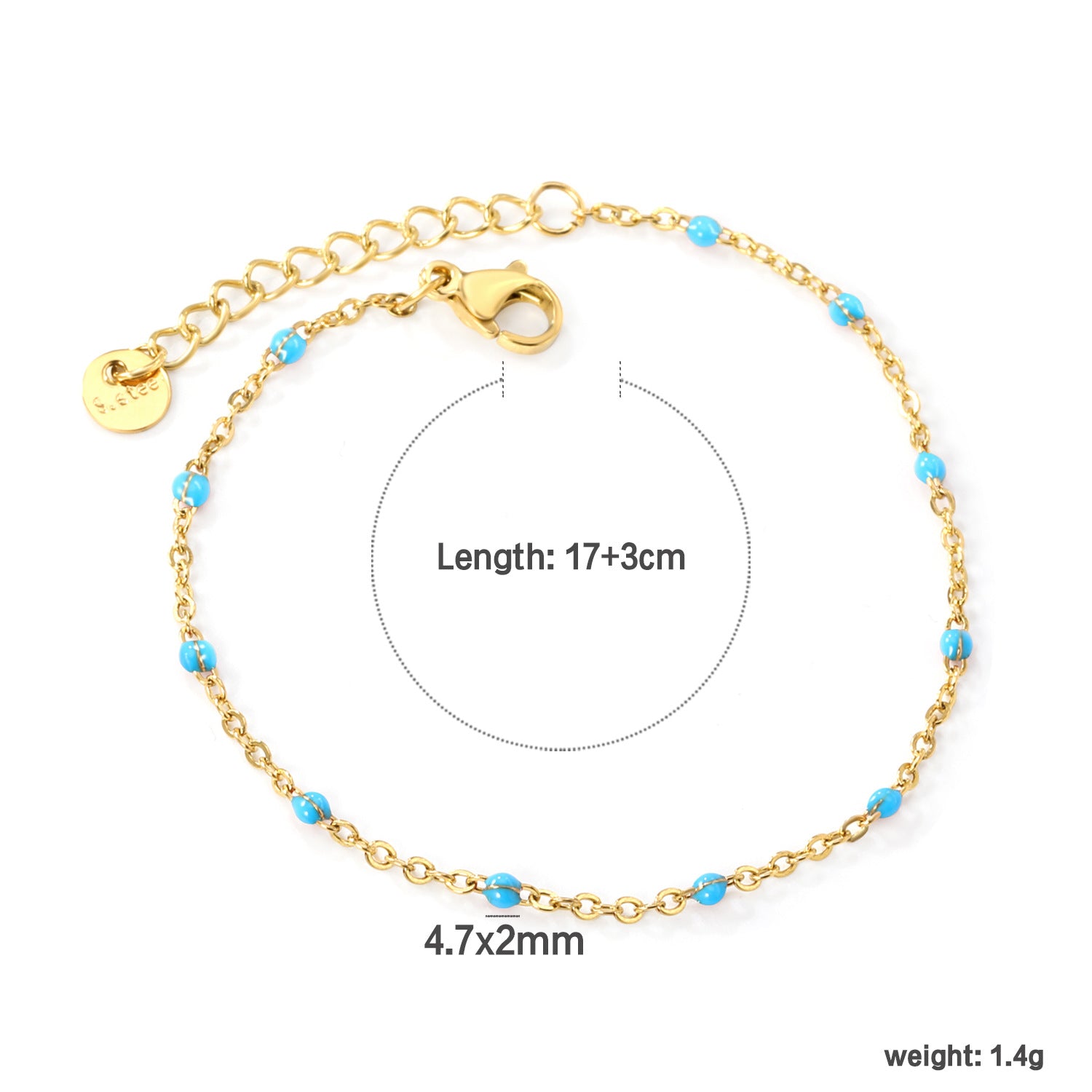 Damen zartes goldplattiertes Armband mit roten Akzenten Shop Nory