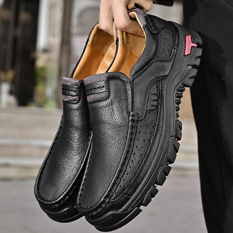 Herren Premium-Leder Mokassins mit rutschfester Laufsohle Shopnory