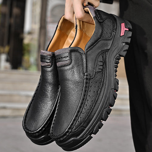 Herren Premium-Leder Mokassins mit rutschfester Laufsohle Shopnory