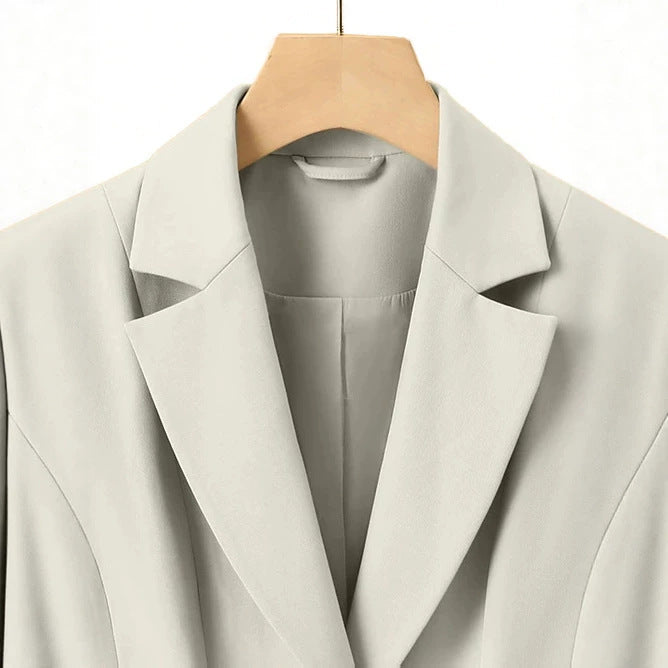 Damen Figurbetonter Ein-Knopf Business-Blazer mit Pattentaschen Shop Nory