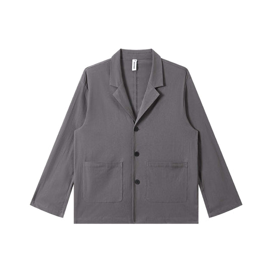 Herren Leichtes Struktur-Overshirt mit Reverskragen, Knopfleiste und aufgesetzten Taschen Shop Nory