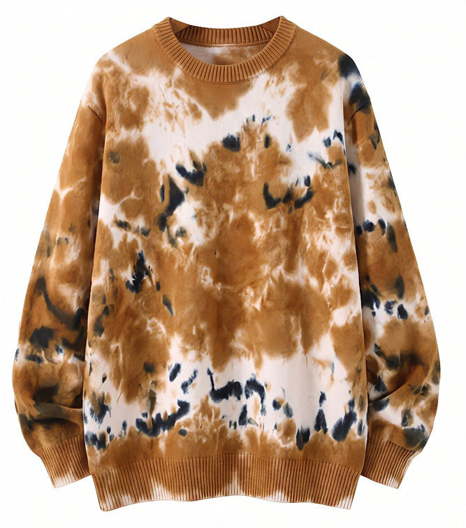Herren Oversized Batik-Pullover mit Rundhalsausschnitt und Rippbündchen Shop Nory
