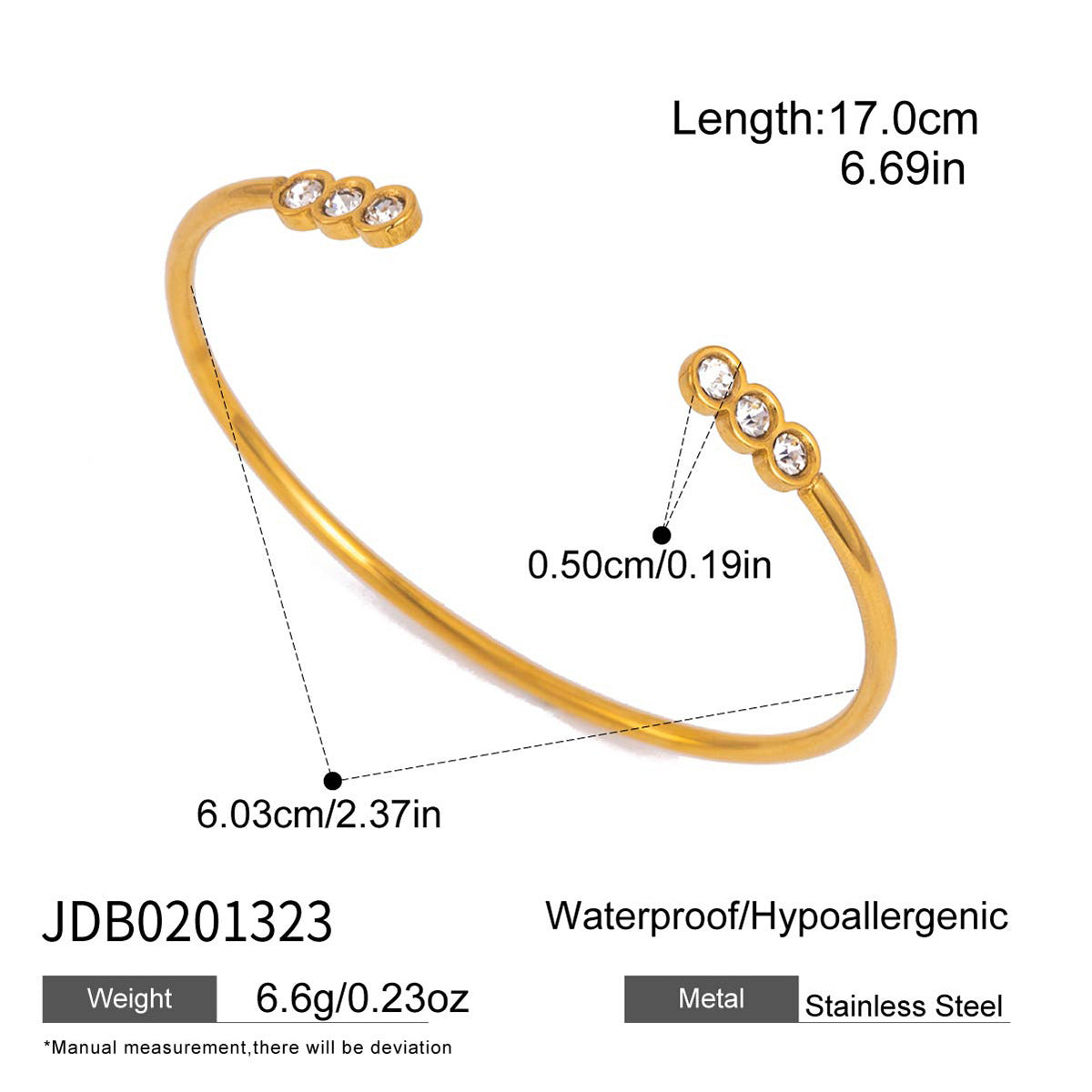 Damen Offenes Armband mit funkelnden Zirkonia und hypoallergener Edelstahlverarbeitung Shop Nory