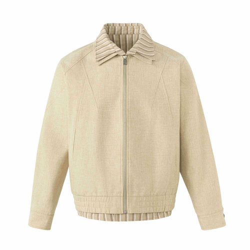 Damen Leichte Boxy‑Blousonjacke aus Leinenoptik mit gestreiftem Innenkragen Shop Nory