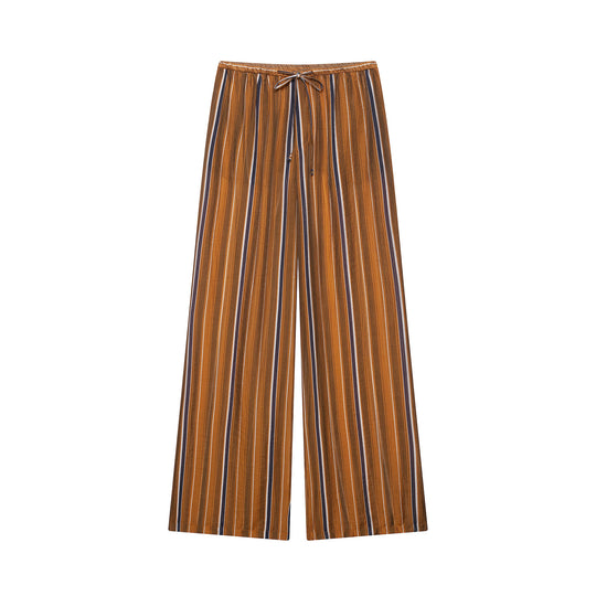 Damen Weite Palazzo‑Hose mit Tunnelzugbund und vertikalem Streifenjacquard Shop Nory