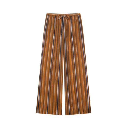 Damen Weite Palazzo‑Hose mit Tunnelzugbund und vertikalem Streifenjacquard Shop Nory