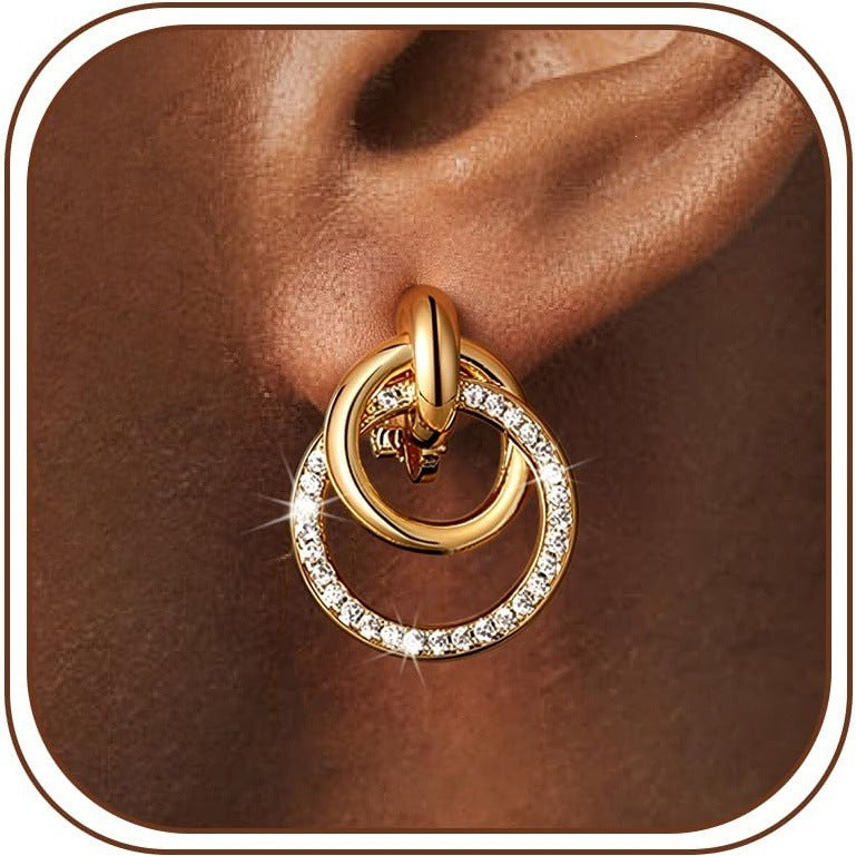 Damen Ohrringe mit elegantem Doppelring-Design Shop Nory