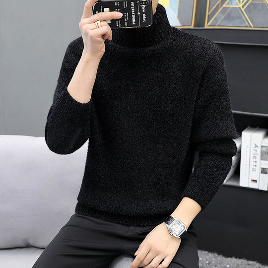 Herren Rollkragenpullover aus Bouclé-Feinstrick mit gerippten Bündchen Shop Nory