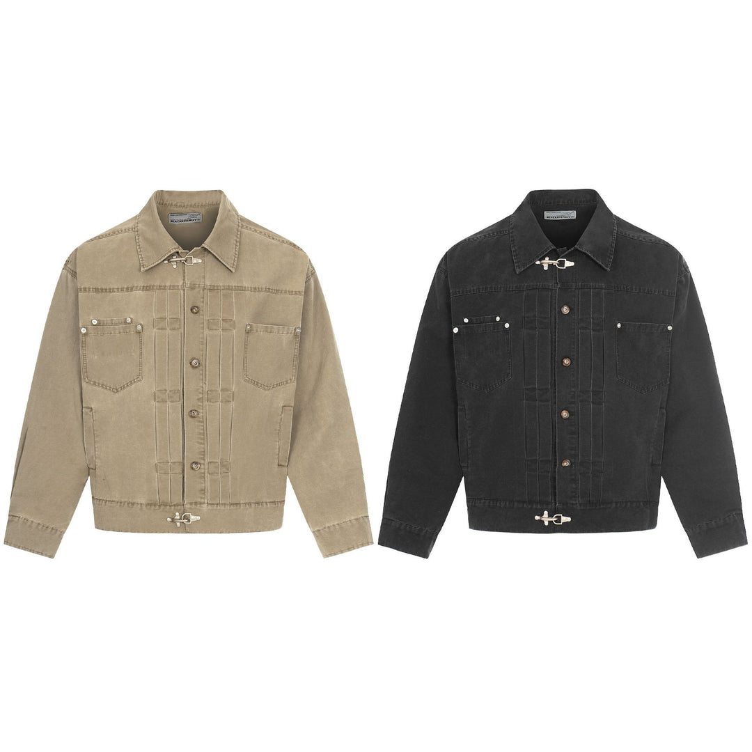 Herren Canvas-Utility-Blousonjacke mit Tunnelzug und Ziersteppungen Shop Nory