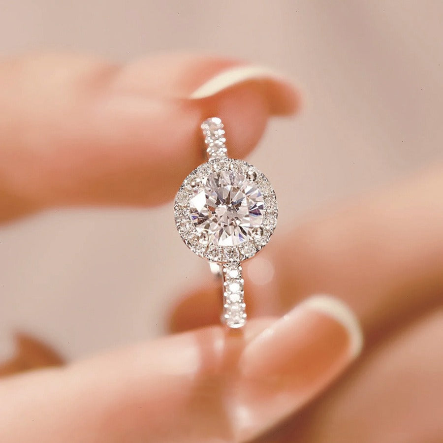Damen eleganter Solitaire-Ring mit funkelndem Zirkonia-Shop Nory