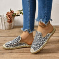 Damen Glitzernde Espadrilles mit bequemer Einlegesohle