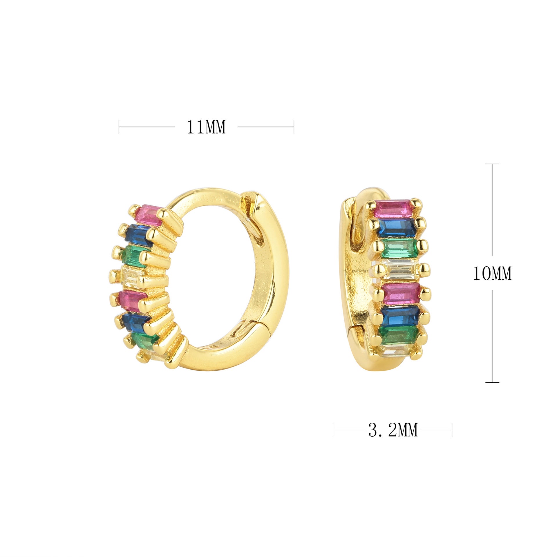 Damen Ohrringe mit pinken Zirkonsteinen in hochwertiger Goldfassung Shop Nory