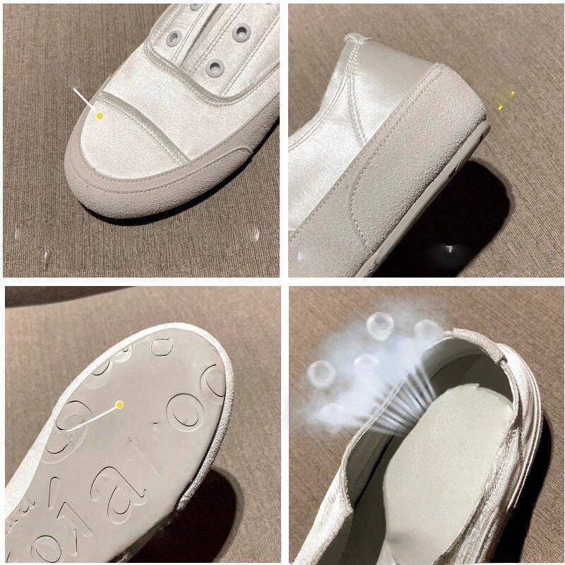 Damen Satin‑Slip‑On Sneaker mit gummierter Zehenkappe und elastischem Einstieg Shop Nory