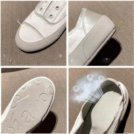 Damen Satin‑Slip‑On Sneaker mit gummierter Zehenkappe und elastischem Einstieg Shop Nory