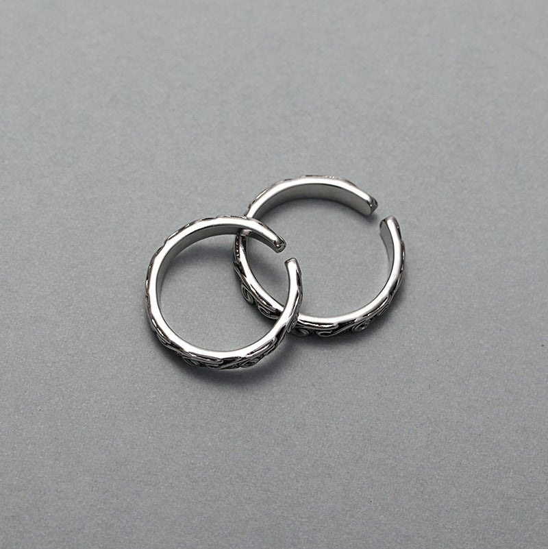 Damen Offener Ring mit kunstvollem Wellenmuster Shop Nory