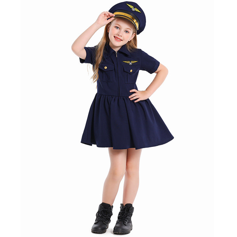 Mädchen Pilotinnenkleid mit schickem Schnitt und detailreichem Zubehör Shop Nory