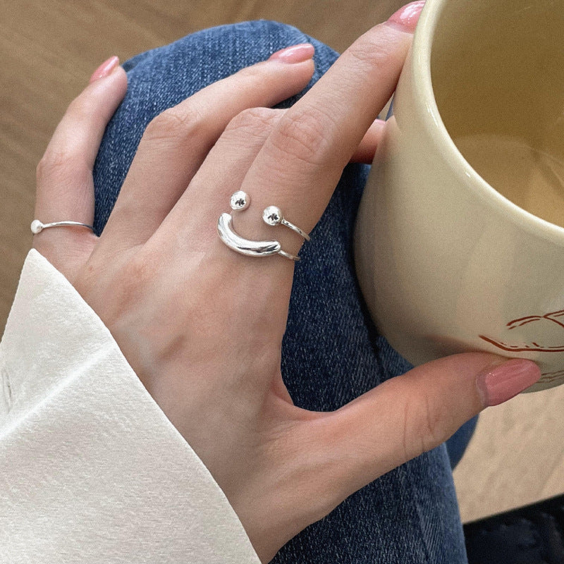 Damen Verspielter Ring mit lächelndem Design und trendigen Details Shop Nory