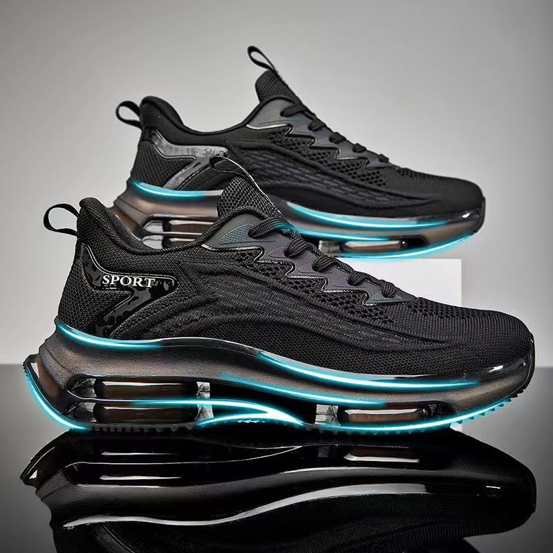 Herren Sichtbar luftgepolsterte Running-Sneaker mit Dual-Air-Kammer und atmungsaktivem Strickoberteil Shopy Nory
