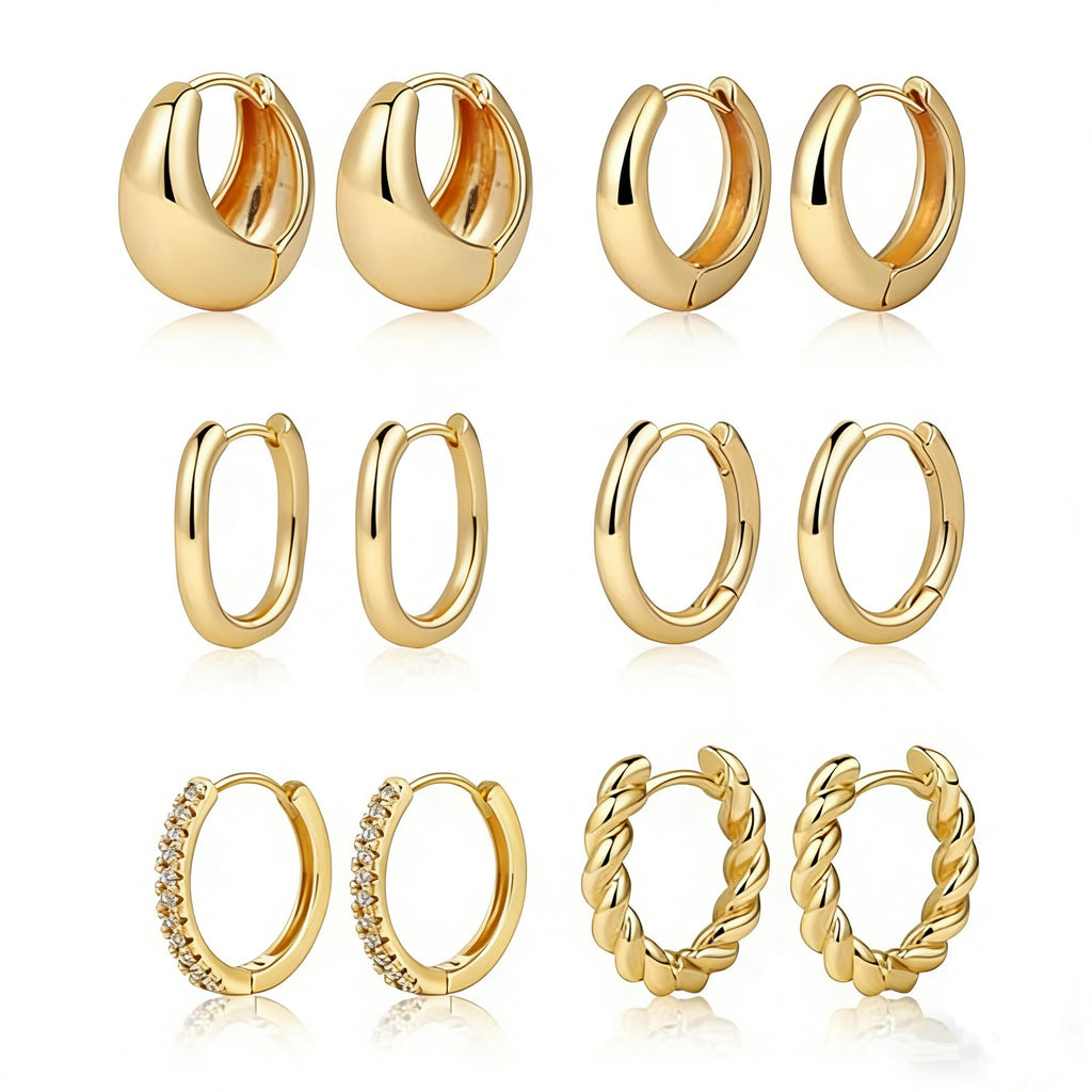 Damen goldfarbene Ohrhänger im modernen Tropfen-Design Shop Nory