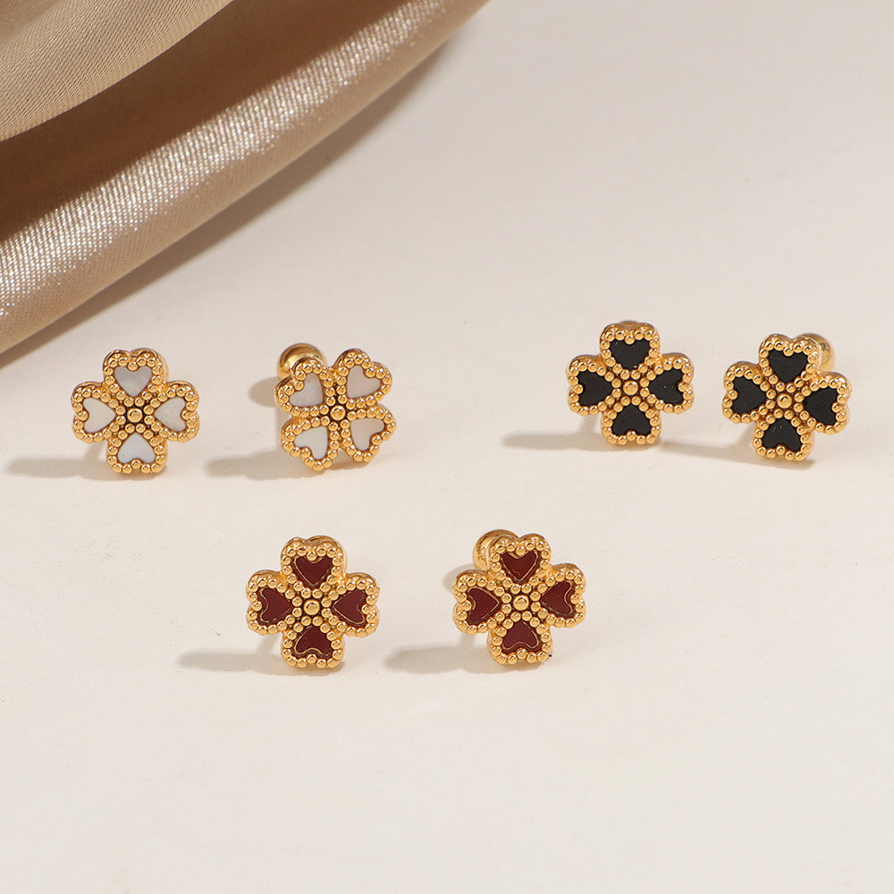 Damen zeitgenössische blumeninspirierte Ohrstecker Shop Nory