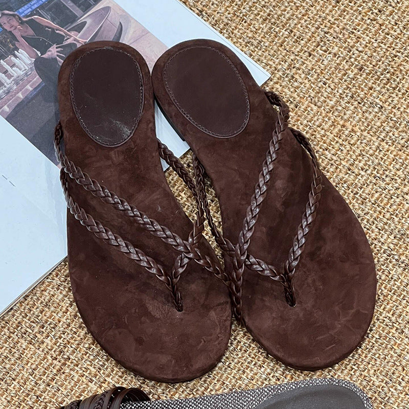 Damen Zehentrenner-Sandalen mit flexiblem Fußbett und elegantem Riemendesign