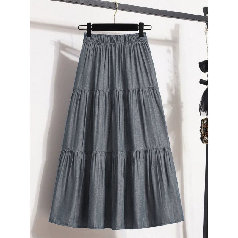 Damen Midi-Rock im lässigen Vintage-Stil