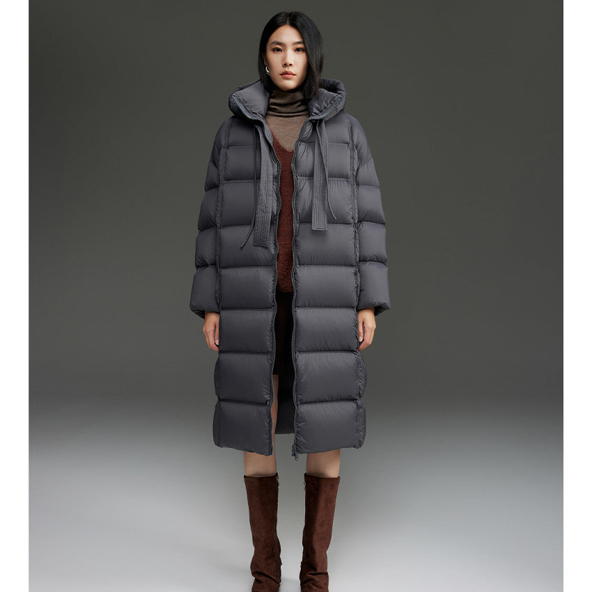 Damen Oversized Stepp-Daunenmantel mit Kapuze und verlängerter Silhouette Shop Nory