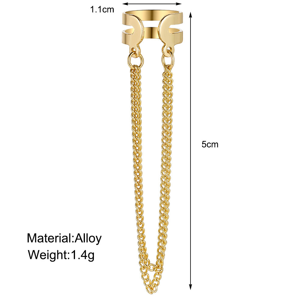 Damen Modeschmuck Ohrcuff mit elegantem Kettenakzent Shop Nory