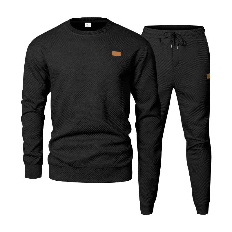 Herren nan strukturiertes Baumwoll-Jogginganzug-Set mit regulärer Passform, elastischem Bund und Kordel Shop Nory