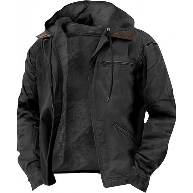 Herren Gefütterte Fieldjacke mit Kapuze und Sherpa-Futter Shop Nory