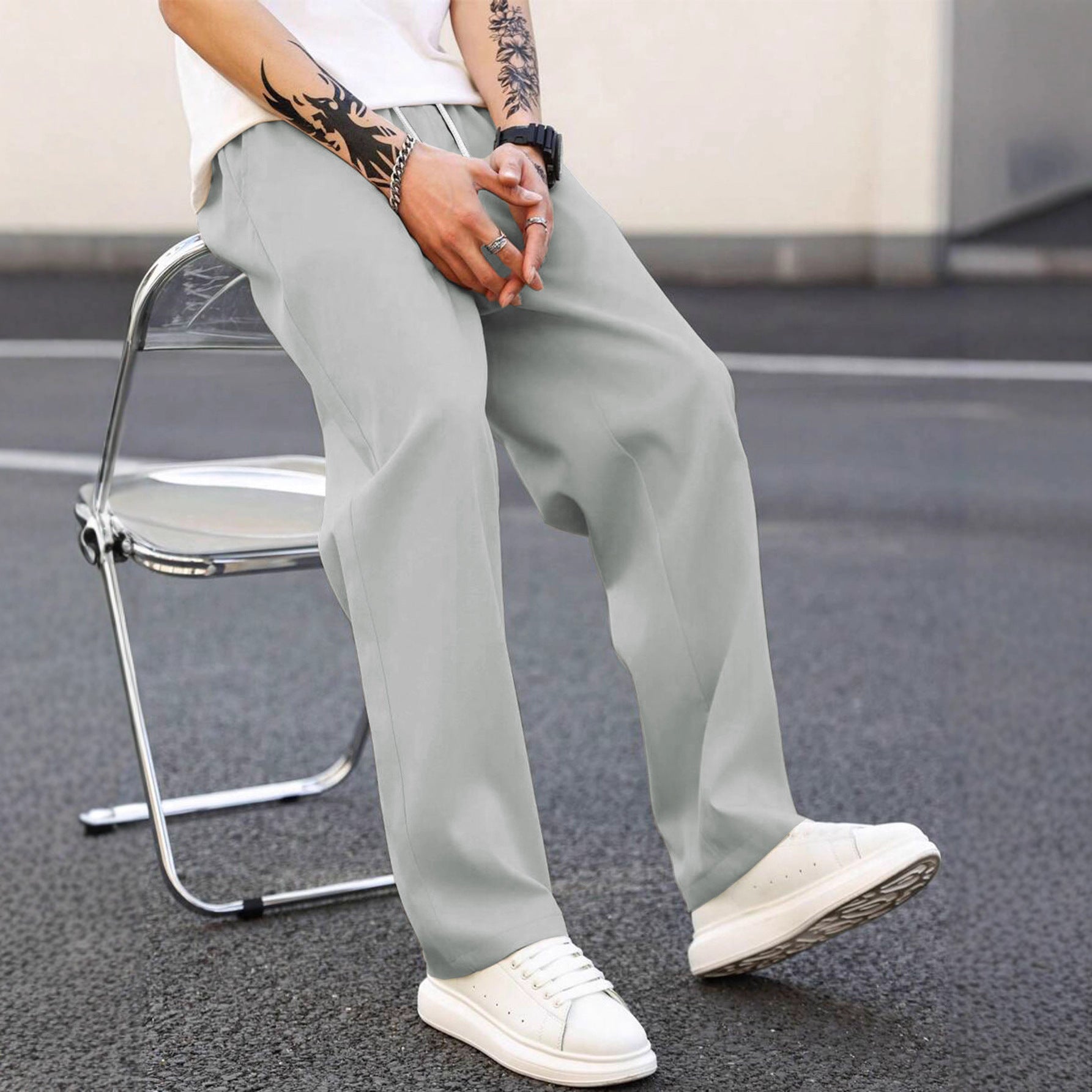 Herren modische Freizeithose mit weiter Passform und elastischem Bund ShopNory
