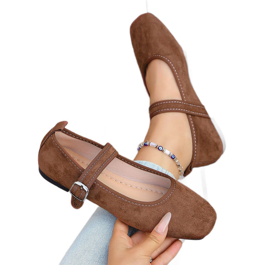 Damen Bequeme Ballerinas mit verstellbarem Riemchen