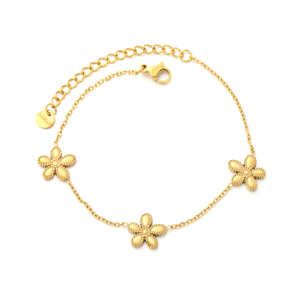 Damen Armband mit eleganten Blumenmotiven und verstellbarem Verschluss Shop Nory