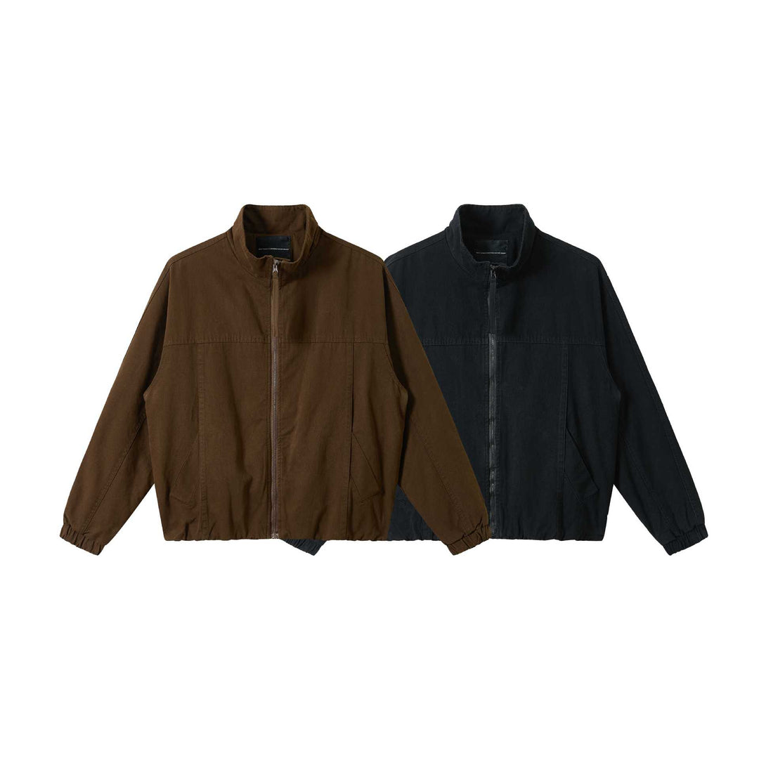 Herren Boxy-Canvas-Fieldblouson mit hohem Stehkragen und elastischem Saum Shop Nory