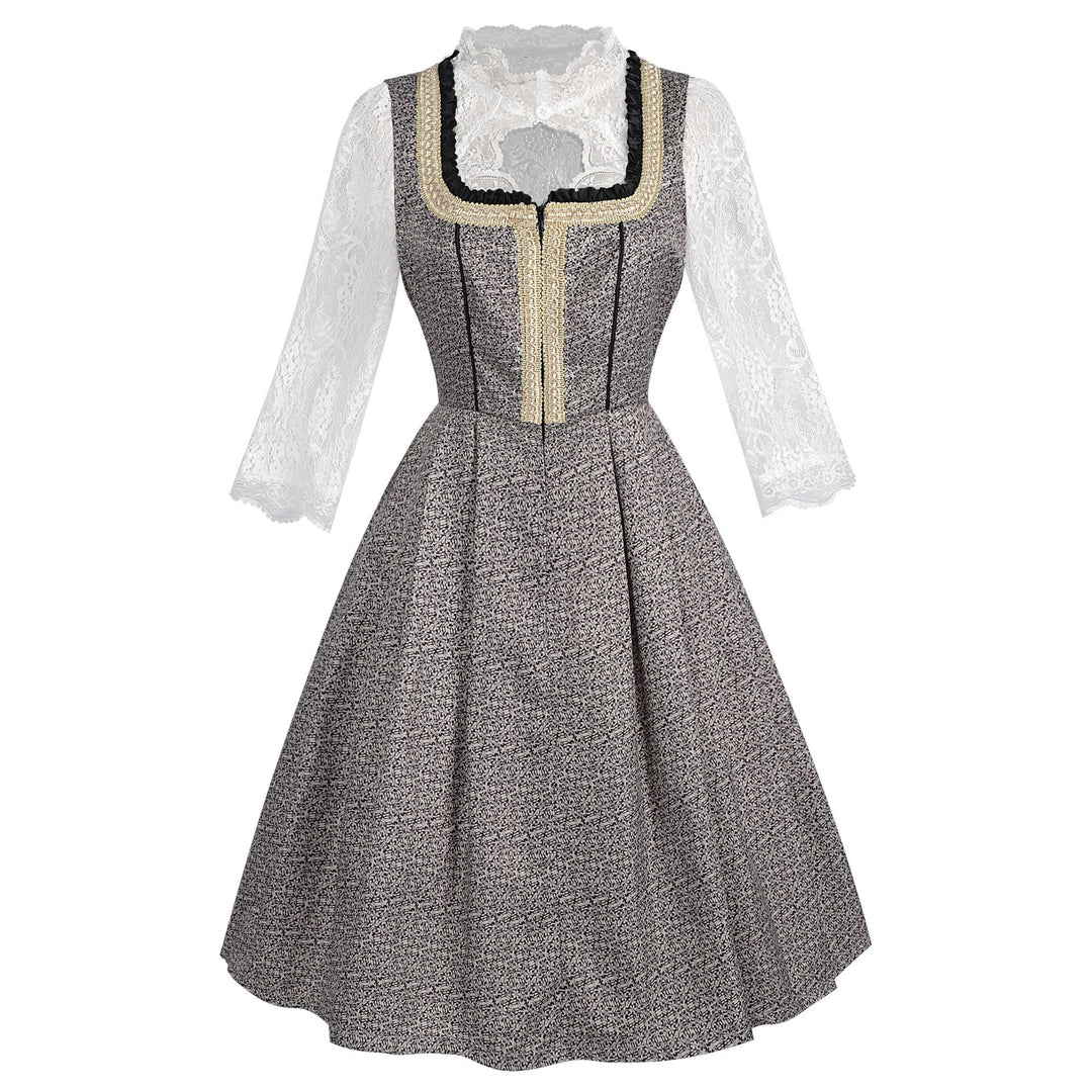 Damen nan Bouclé Top mit quadratischem Ausschnitt Goldborte und Rüschenkante Shop Nory