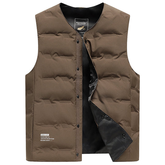 Herren Leichte gesteppte Thermoweste mit Druckknopf‑Verschluss und V‑Ausschnitt Shop Nory