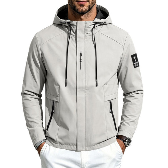 Herren Wasserabweisende Softshell-Kapuzenjacke mit Reißverschlusstaschen Shop Nory