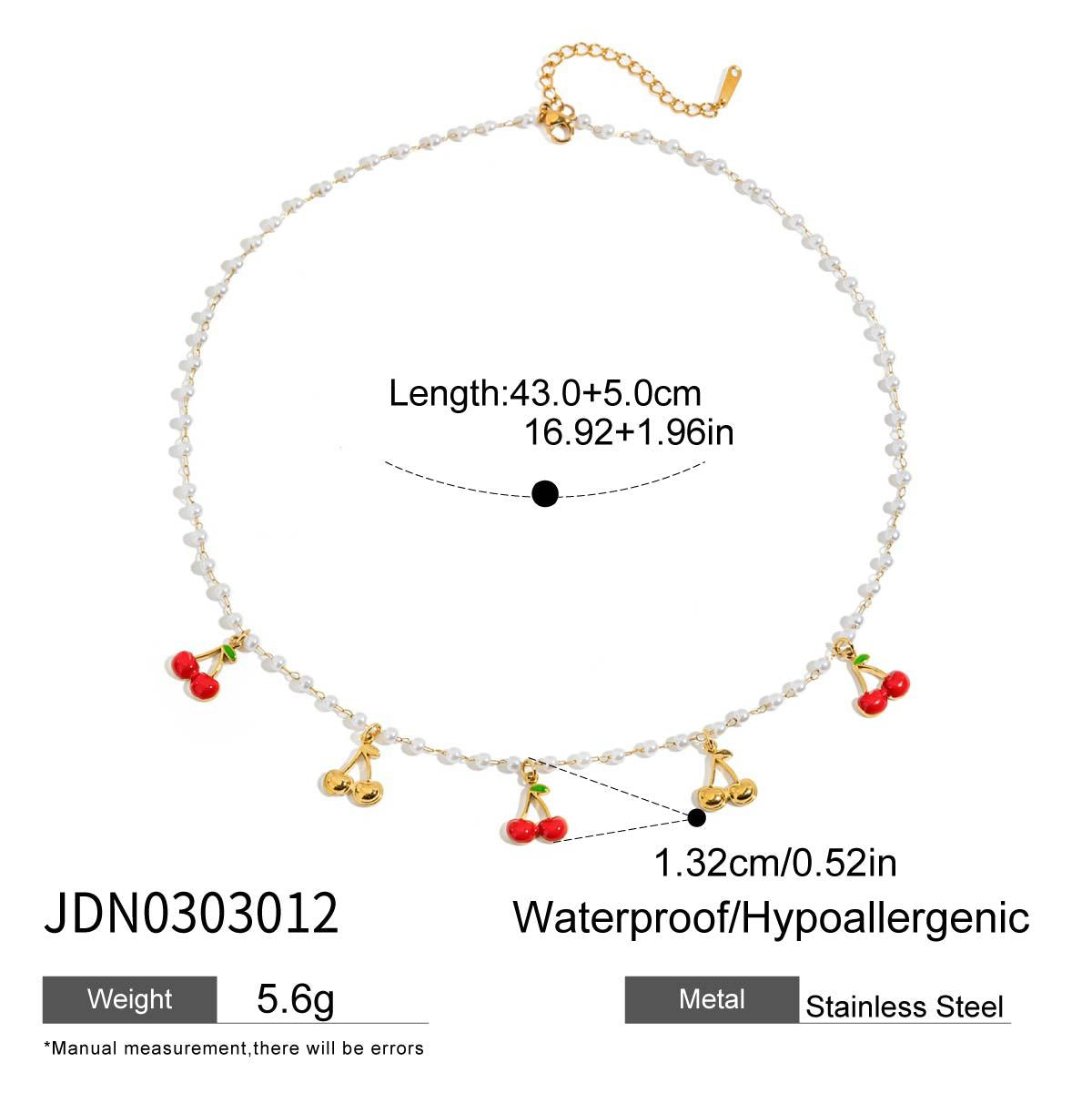 Damen Halskette mit verspieltem Kirschmotiven und hypoallergenen Eigenschaften Shop Nory