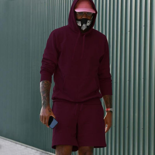 Herren Hoodie-Shorts-Set mit Kängurutasche