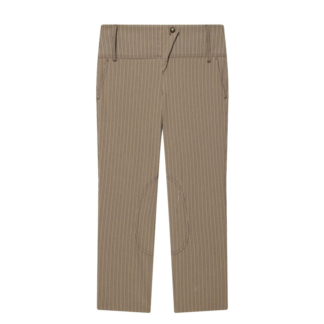 Damen Hochtaillierte Cropped-Stretchhose mit Nadelstreifen und Kniebesatz Shop Nory