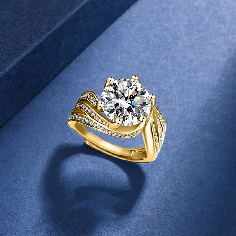 Damen Eleganter und funkelnder Solitär Ring Shop Nory