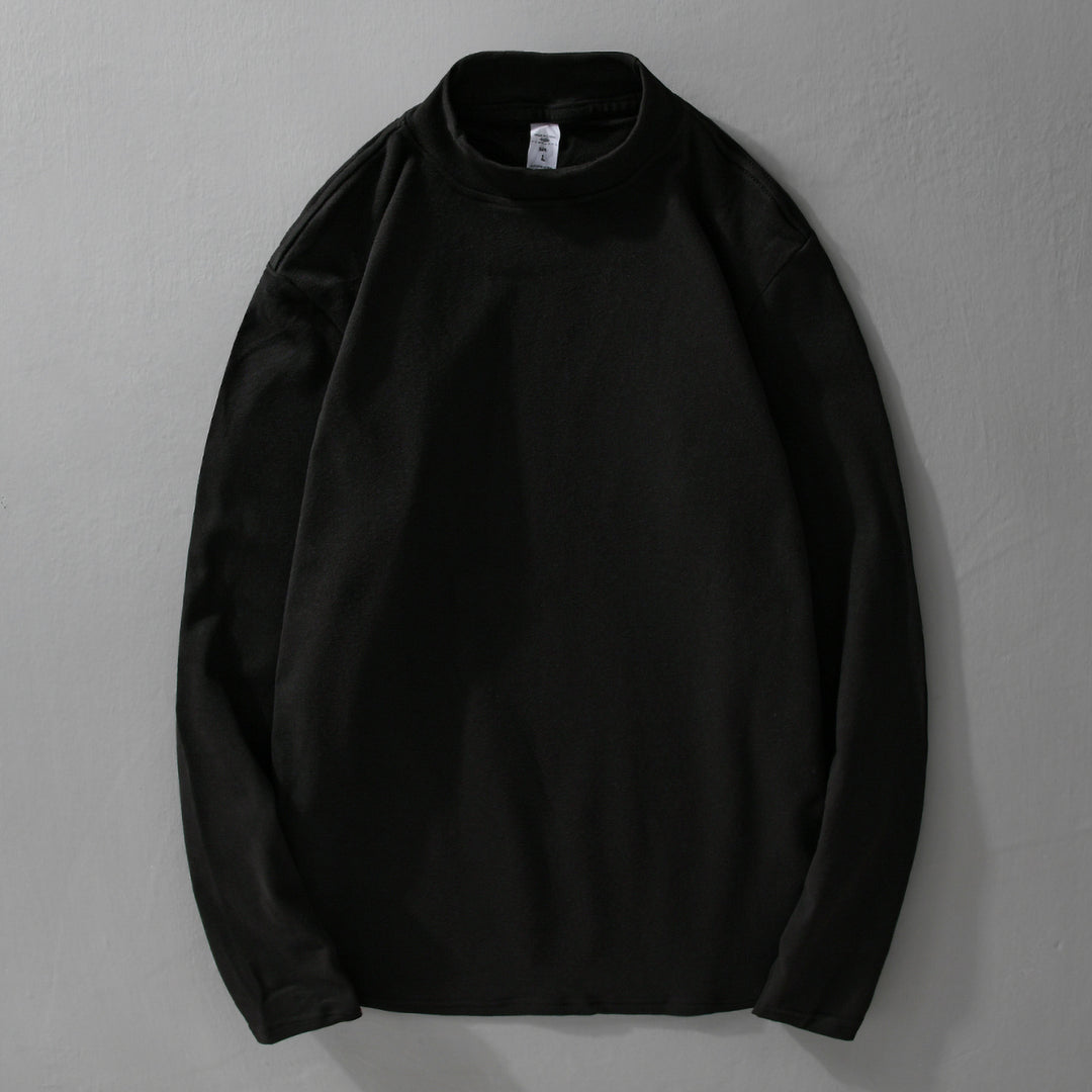 Herren Langärmeliges Feines Baumwollshirt mit Stehkragen und Relaxed-Fit Shop Nory