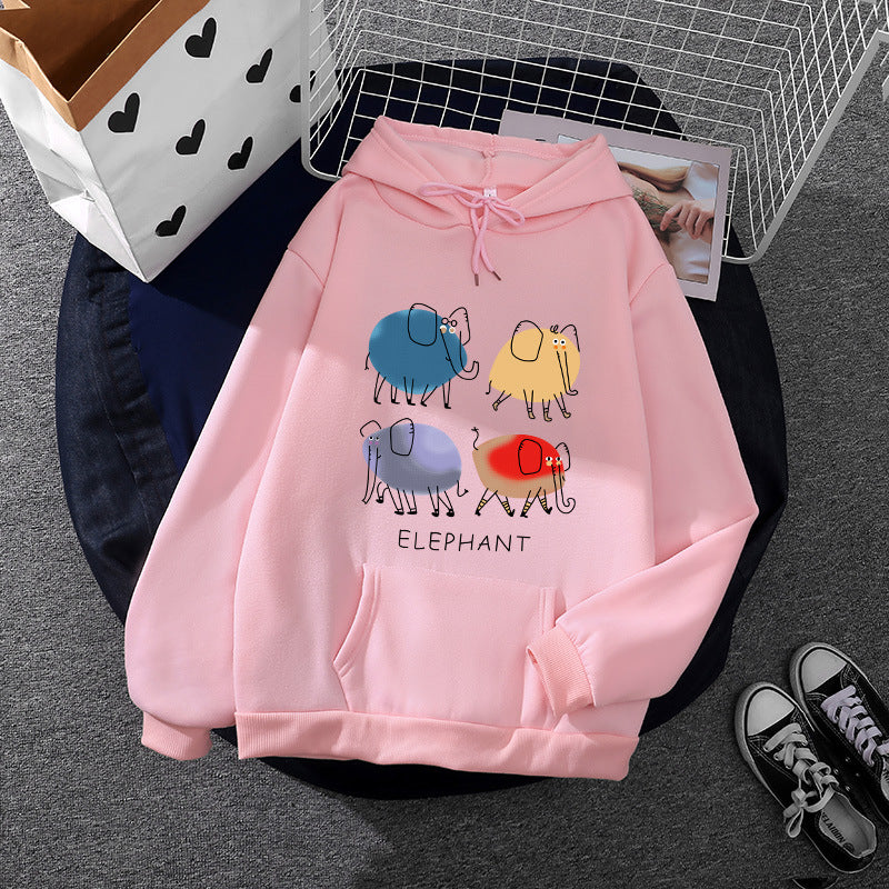 Damen nan Kapuzenpullover mit minimalistischer Grafik, lockerer Oversize-Passform und Kängurutasche Shop Nory