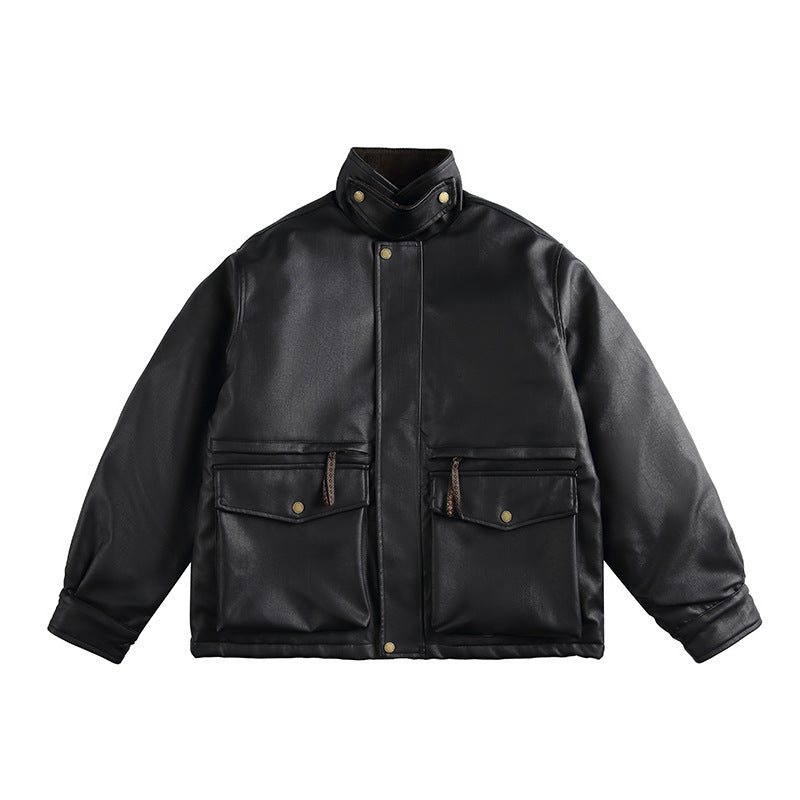 Herren Boxy‑wattierte Utility‑Blousonjacke mit hohem Stehkragen und aufgesetzten Pattentaschen Shop Nory