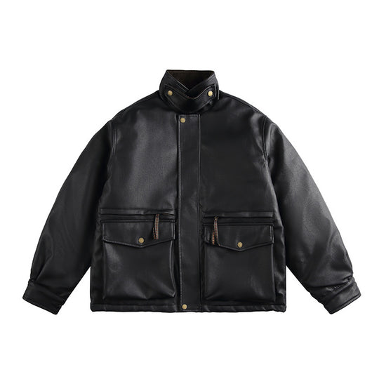 Herren Boxy‑wattierte Utility‑Blousonjacke mit hohem Stehkragen und aufgesetzten Pattentaschen Shop Nory